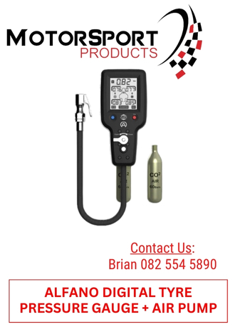 40. MOTORSORT PRODUCTS - ALFANO DIGITAL TYRE PRESSURE GUAGE & AIR PUMP