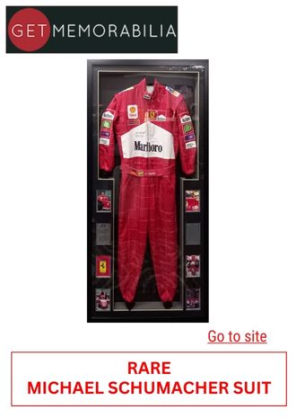 5. GET MEMORABILIA - RARE MICHAEL SCHUMACHER SUIT - MOTO GP COLLECTABLES